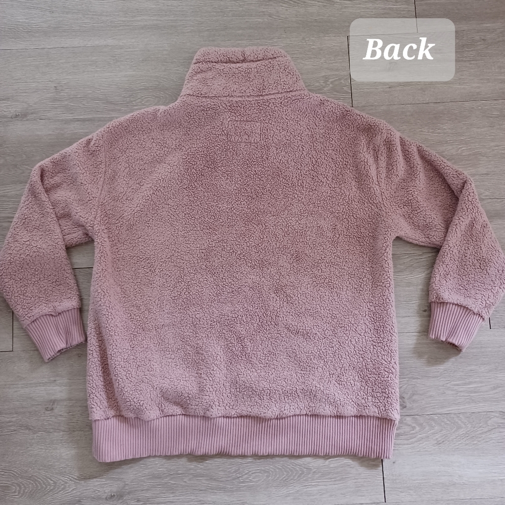 Member's Mark Women's Cozy Sherpa Pullover Size L Pink 1/4 Zip Pockets - Picture 12 of 13
